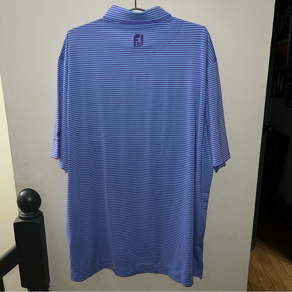 FootJoy Men’s XL Blue & Purple Striped Performance Polo – Windermere Logo - Picture 2 of 8